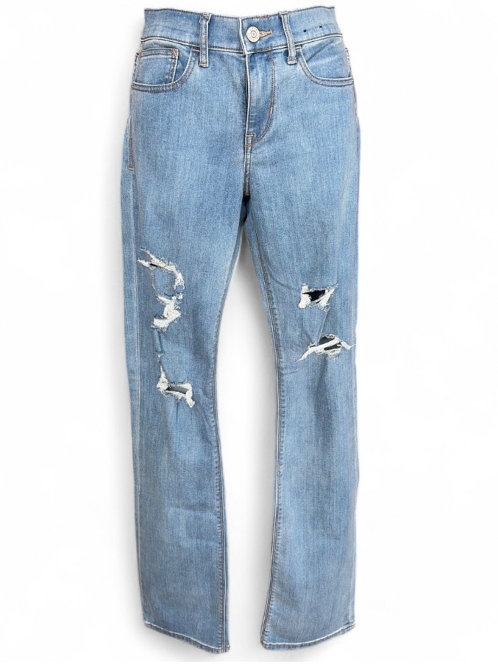 Express Light Blue Distressed Straight Women’s Jeans